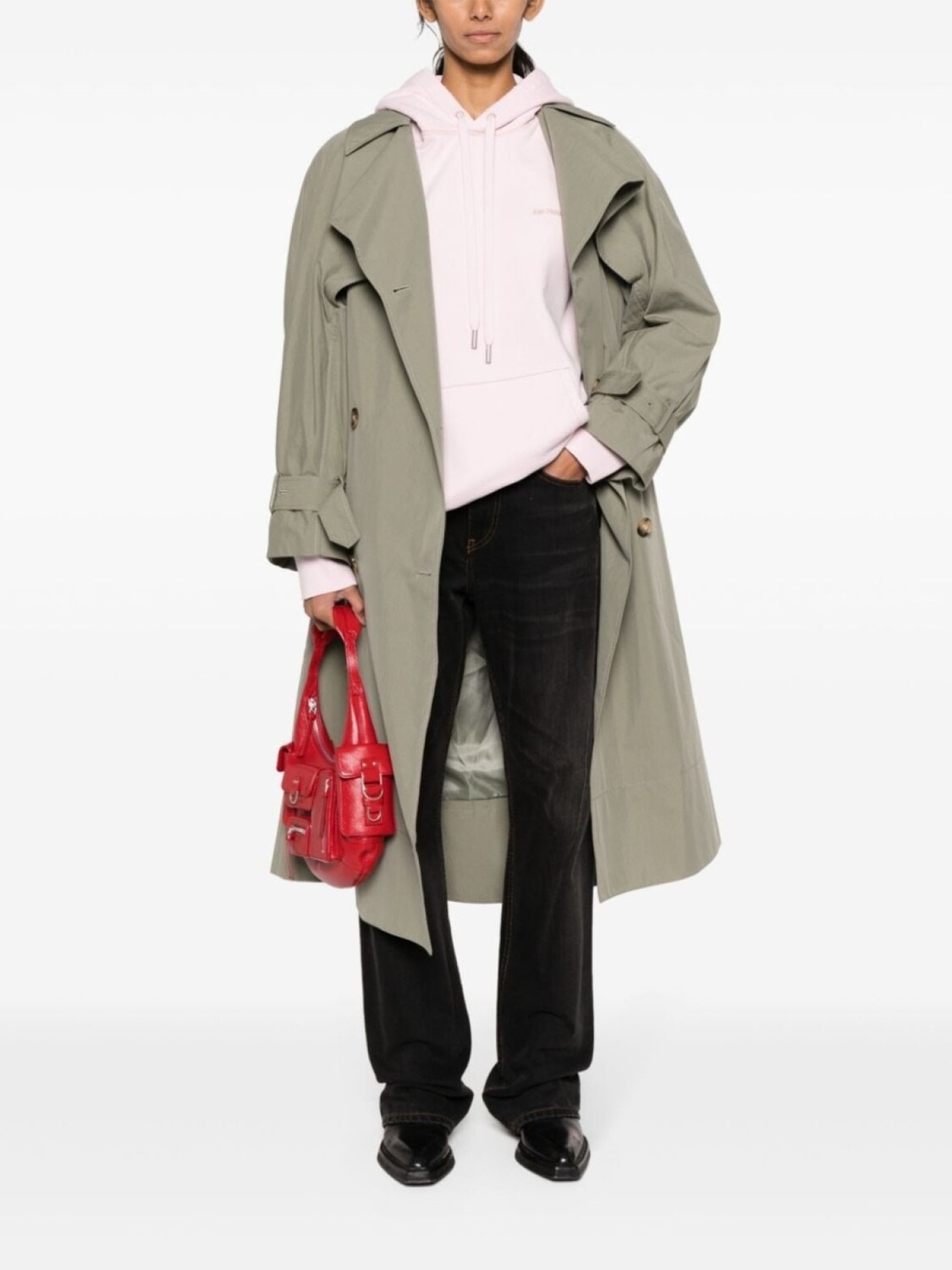

AMI Paris худи с вышитым логотипом, розовый