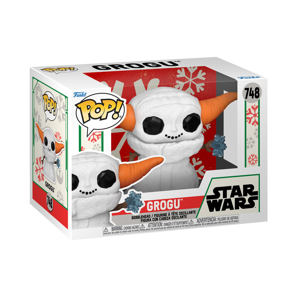 

Funko POP! Marvel, коллекционная фигурка, POP Star Wars: Mando HLDY- Grogu SNWMN