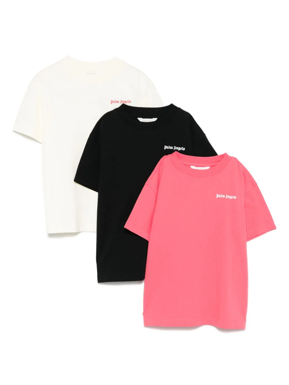 

Комплект из трех футболок с логотипом Palm Angels Kids, белый