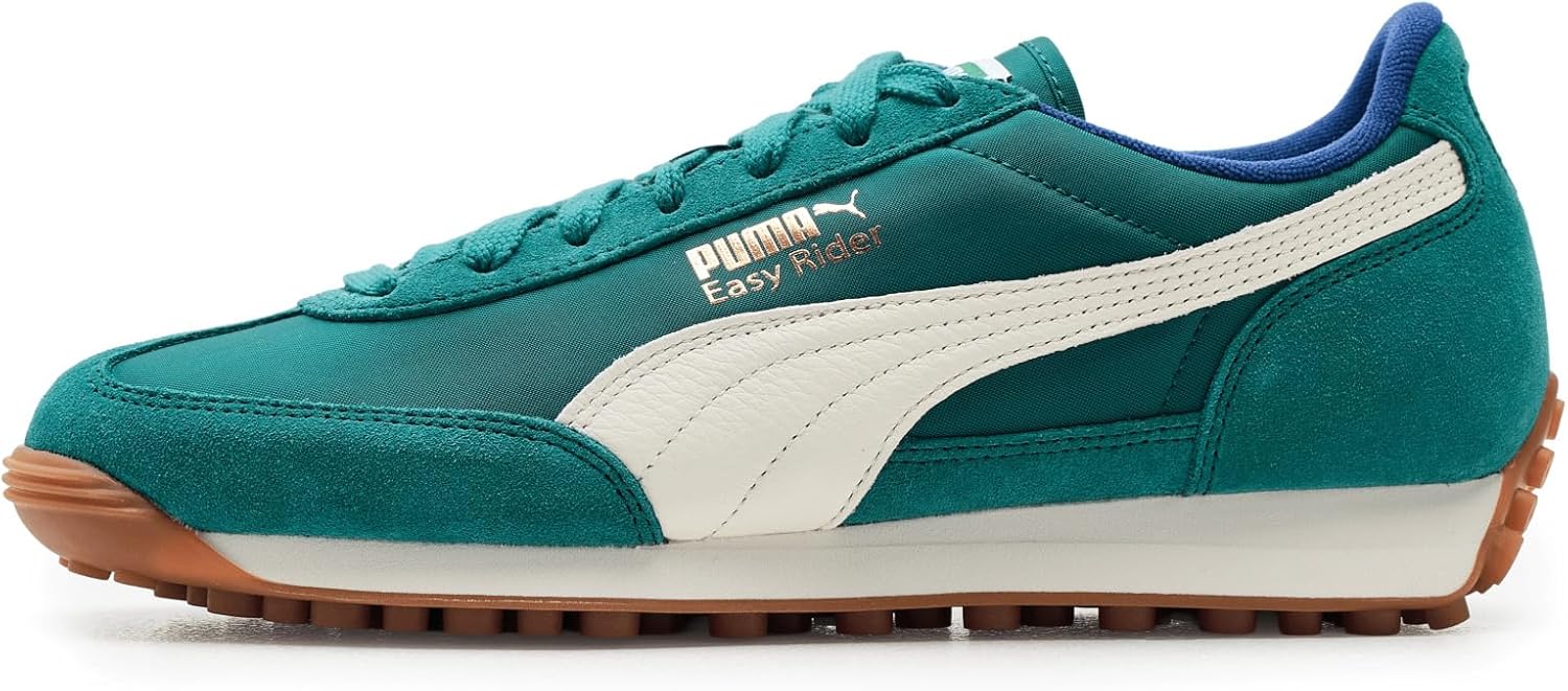 Мужские винтажные кроссовки Puma Easy Rider, белый/изумрудный — фото 4