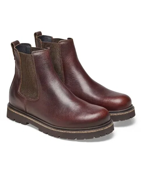 Ботинки полусапоги Birkenstock Highwood Slip On, натуральная кожа, нат. пробка, цвет шоколад — фото 4