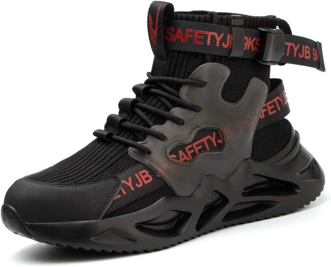 

Ботинки Luolocsn с Защитным Металлическим Носком для Мужчин и Женщин, Нескользящие, Легкие, Дышащие, для Промышленности и Строительства, черный