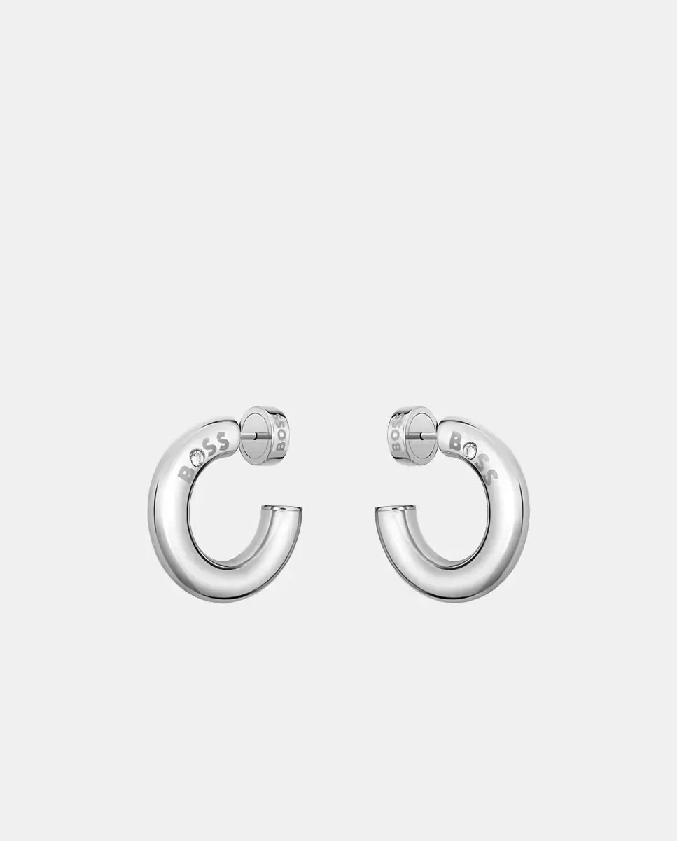 Серьги-кольца из стальной проволоки Boss, серебро