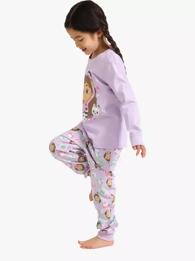 Детский пижамный комплект Gabby's Dollhouse из чистого хлопка, светло-сиреневый Lindex — фото 2