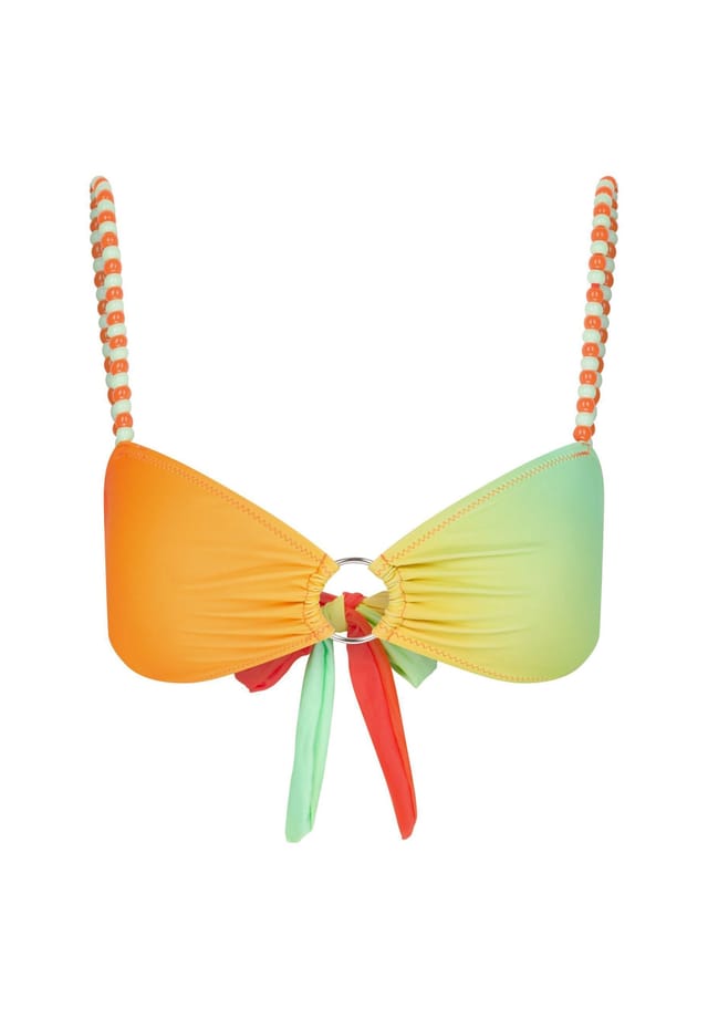 

Бикини-Топ Club Tropicala с бусинами и завязками сзади Moda Minx, цвет tropical mai tai
