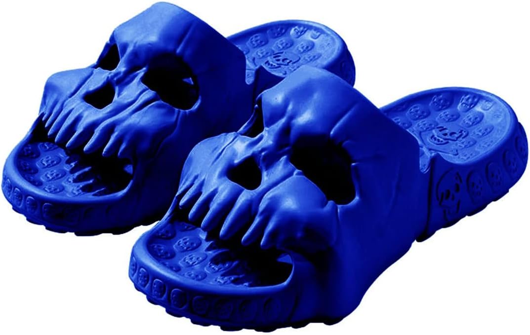 

Шлепанцы с рисунком черепа, однополосные, для женщин и мужчин, противоскользящие Spiritch, синий