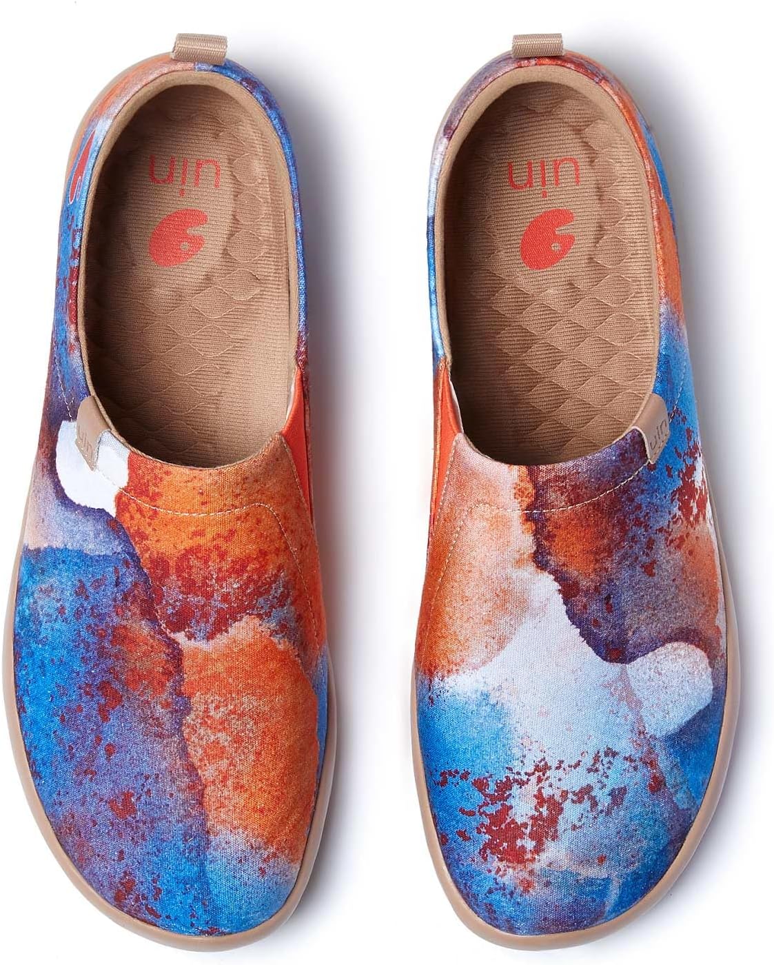 

Мужские лоферы UIN, раскрашенные дорожные туфли, слипоны для ходьбы, повседневные легкие удобные модные кроссовки Toledo Art, розовый