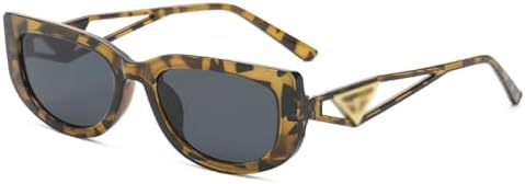 

Модные винтажные солнцезащитные очки «кошачий глаз» в маленькой квадратной оправе для женщин, а также мужские солнцезащитные очки с полыми дужками неправильной формы MTZJH, Leopard Grey