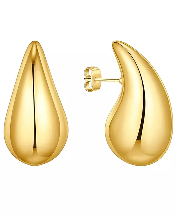 

Очень большая каплевидная серьга-гвоздик с покрытием из 18-каратного золота или серебра And Now This, gold