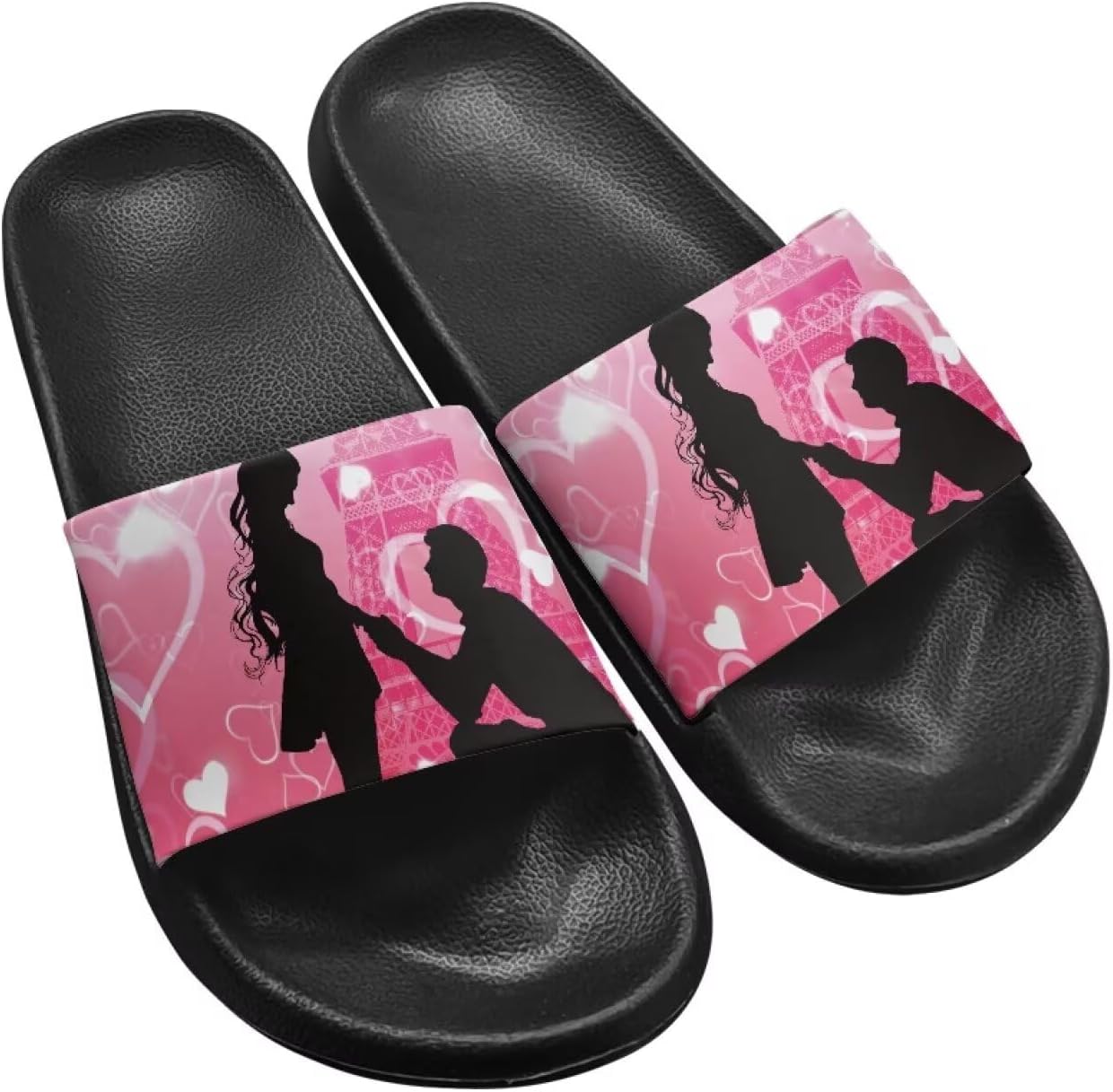 

Сандалии-шлепанцы Jrysaedy для женщин и мужчин, ультракомфортные, восстанавливающие форму, мягкие летние пляжные тапочки, Eiffel Tower Couples