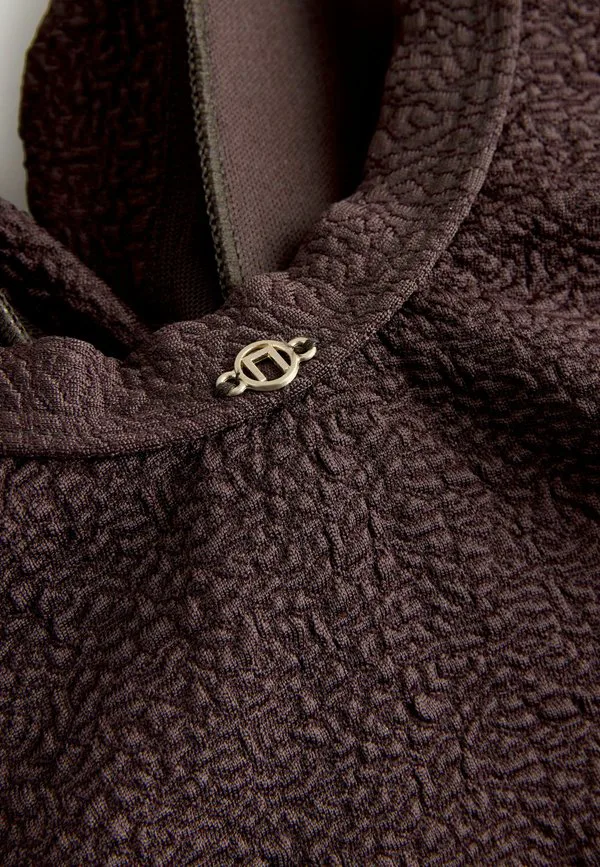 Яркий купальник с цветочным принтом, подчеркивающий фигуру. Next, Chocolate Brown Textured — фото 3