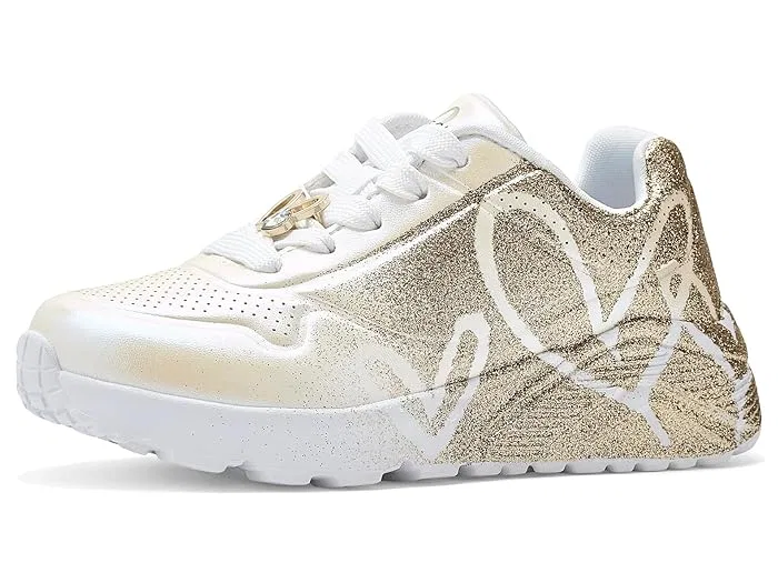 Кроссовки с принтом Skechers Uno Lite Heartdust SKECHERS KIDS, White/Gold