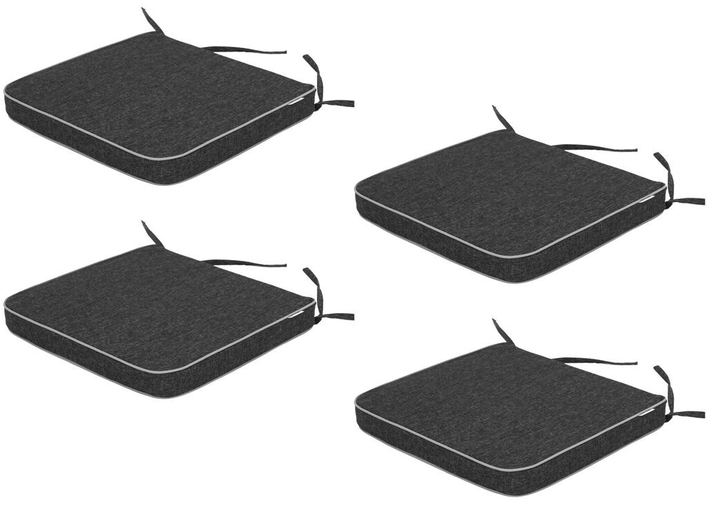 

4 х садовые подушки, подушки для садовых стульев, удобное сиденье, подушки для кресел, подушки для стульев, подушки для кресел, подушки для стульев, подушки для шезлонгов, бежевое эко-бельё, 47 х 49 см Stanis³aw Jurga, черный