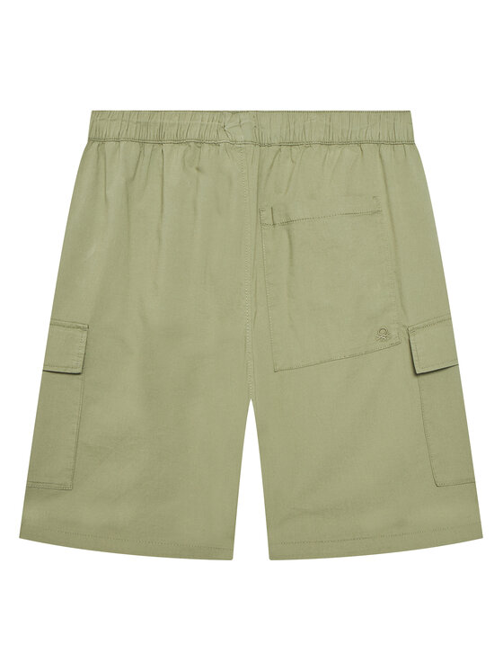 Шорты из ткани обычного кроя 4L2VC9046 United Colors Of Benetton, зеленый — фото 2