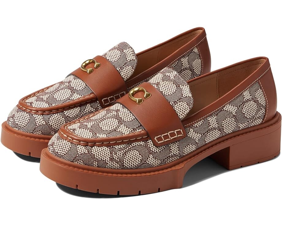 

Лоферы COACH Leah Textured Jacquard Loafer, цвет Cocoa/Burnished Amber