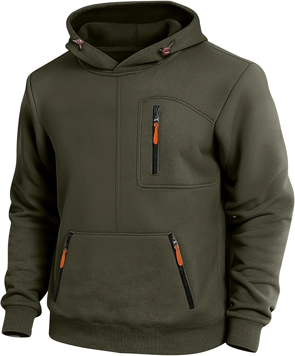 

Толстовка с капюшоном для мужчин, зимняя, на флисе, с карманами