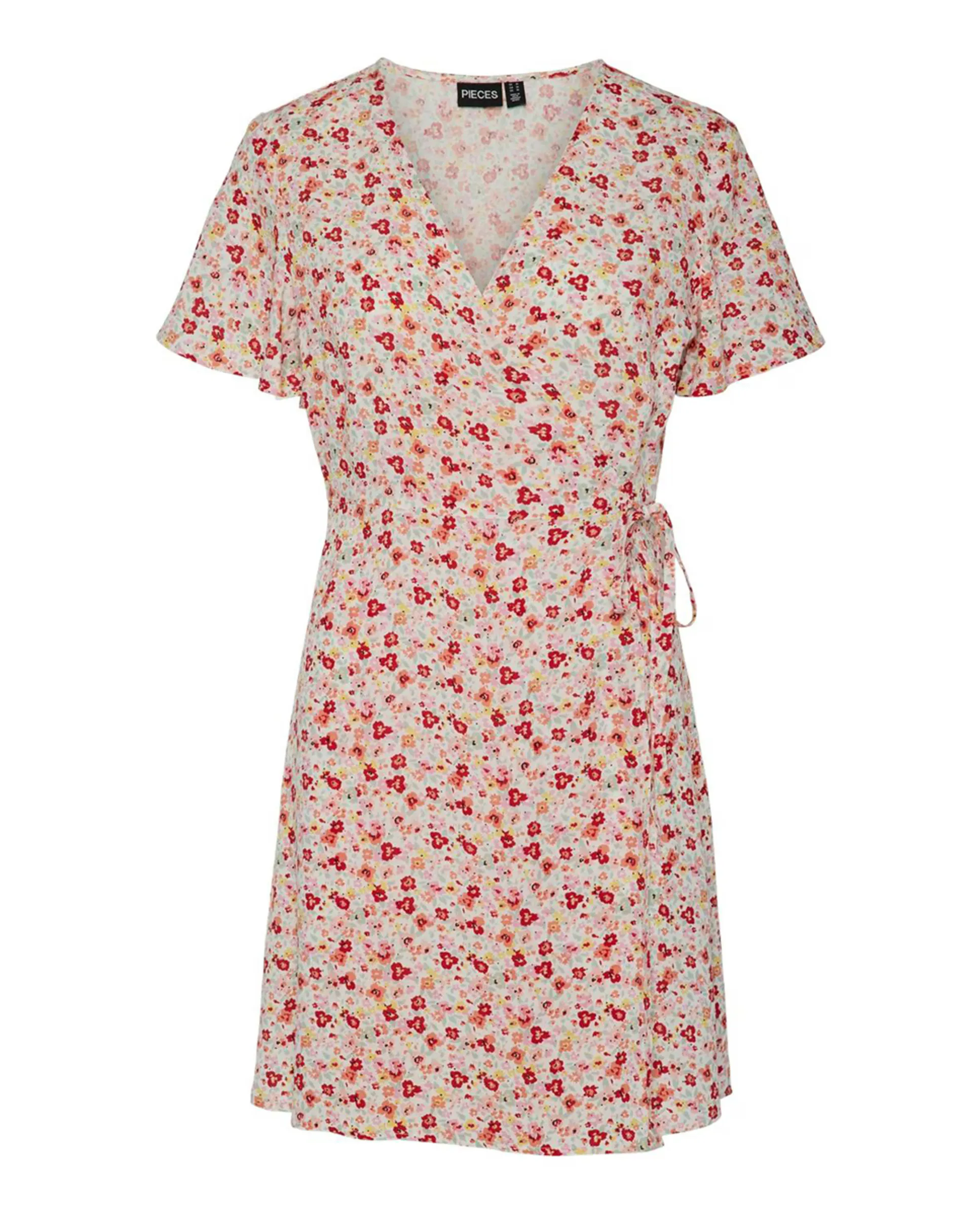 

Женское короткое платье с цветочным принтом и короткими рукавами Pieces, цвет Rosa claro