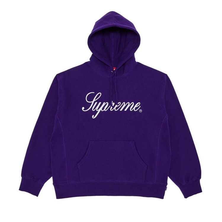 

Толстовка Supreme Embroidered Script Hooded Sweatshirt, фиолетовый