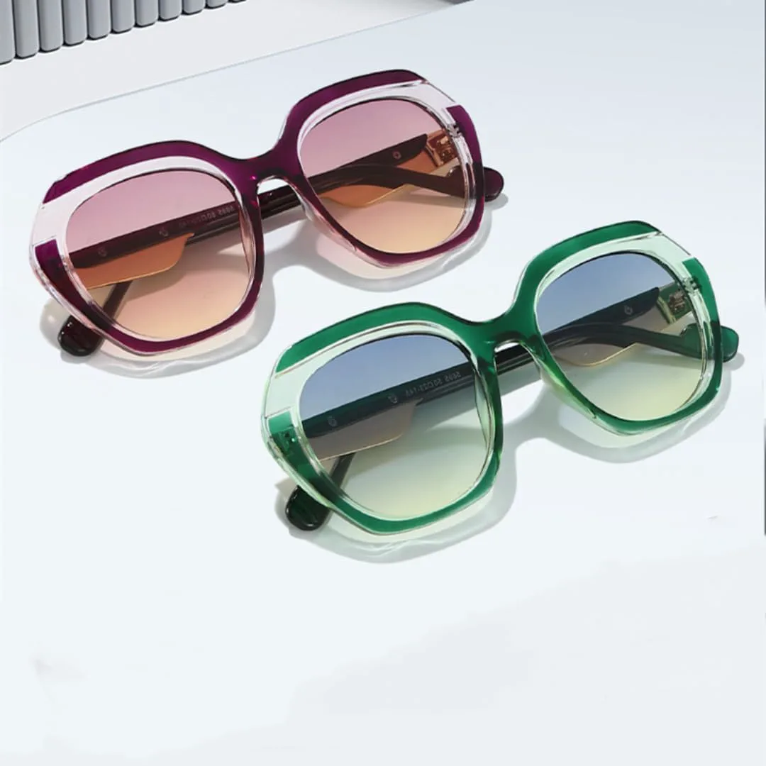 

Ретро леопардовый градиентный овальный дизайн, женские солнцезащитные очки, роскошные мужские очки с защитой от УФ-излучения UV400 TYUVIVO, Purple Pink Brown