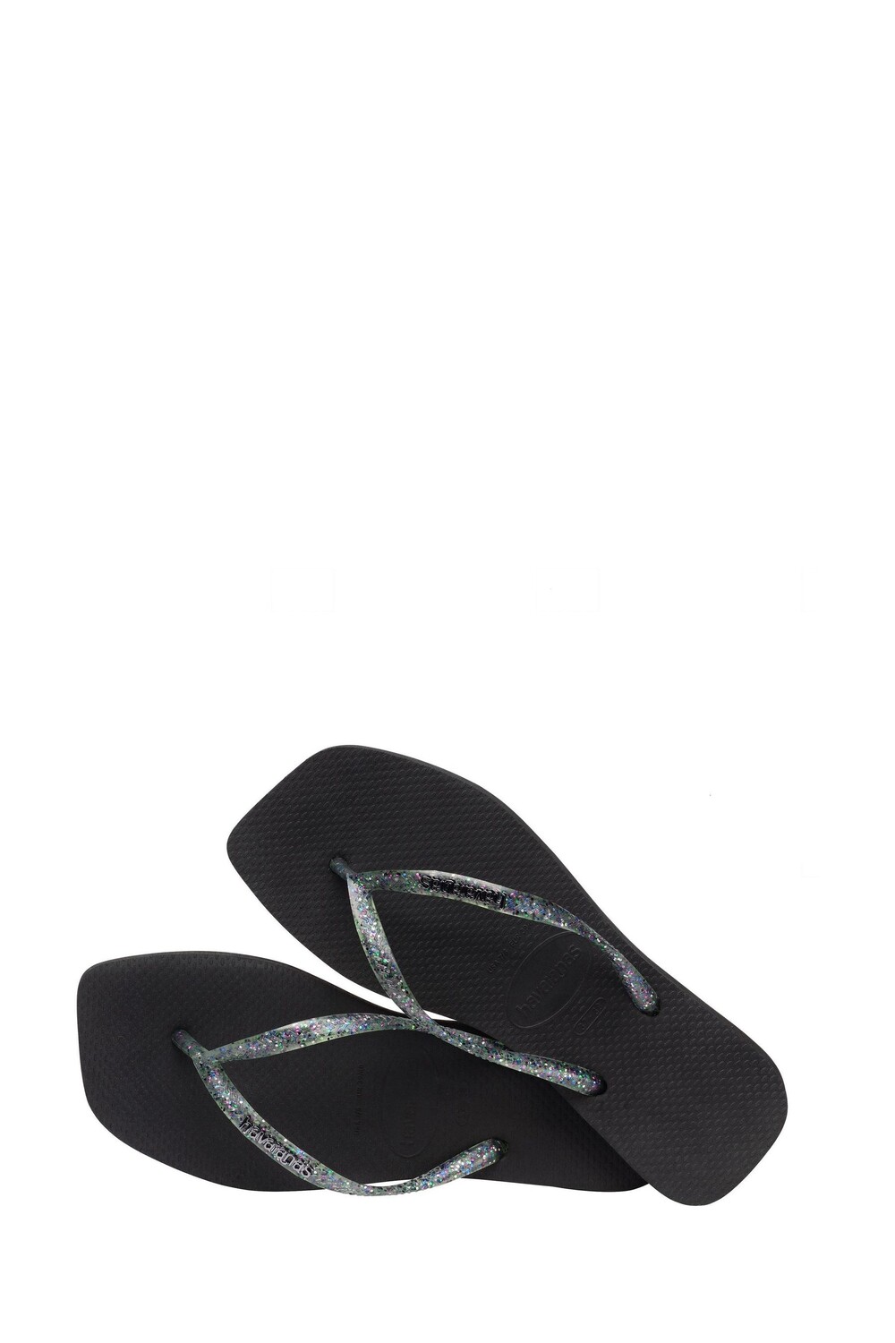 Металлизированные босоножки с квадратным логотипом Havaianas, черный — фото 4