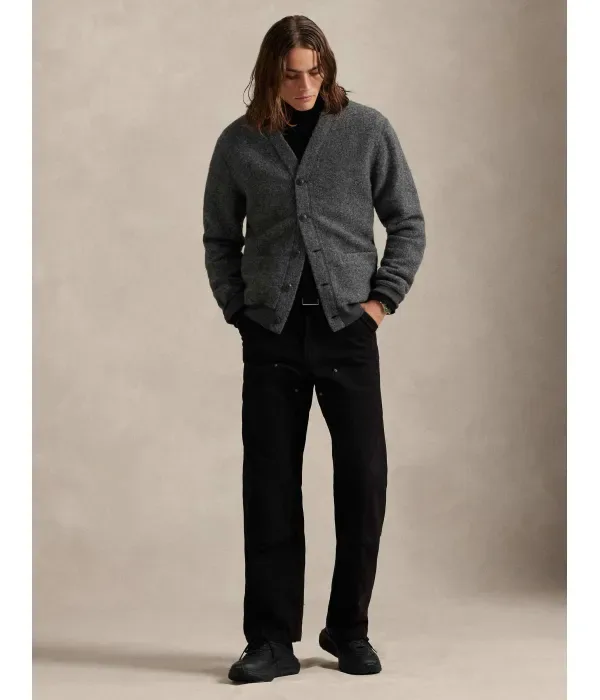 Шерстяной кардиган relaxed fit Polo Ralph Lauren, графитовый — фото 2