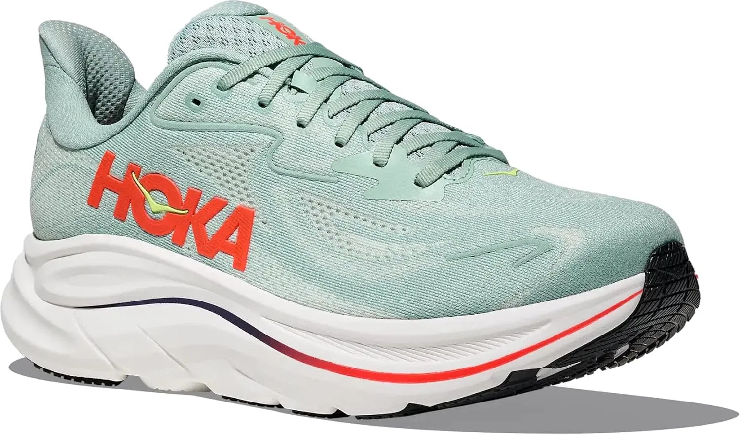Мужские беговые кроссовки HOKA Bondi 9 Wide, Sage Neon Flame — фото 2