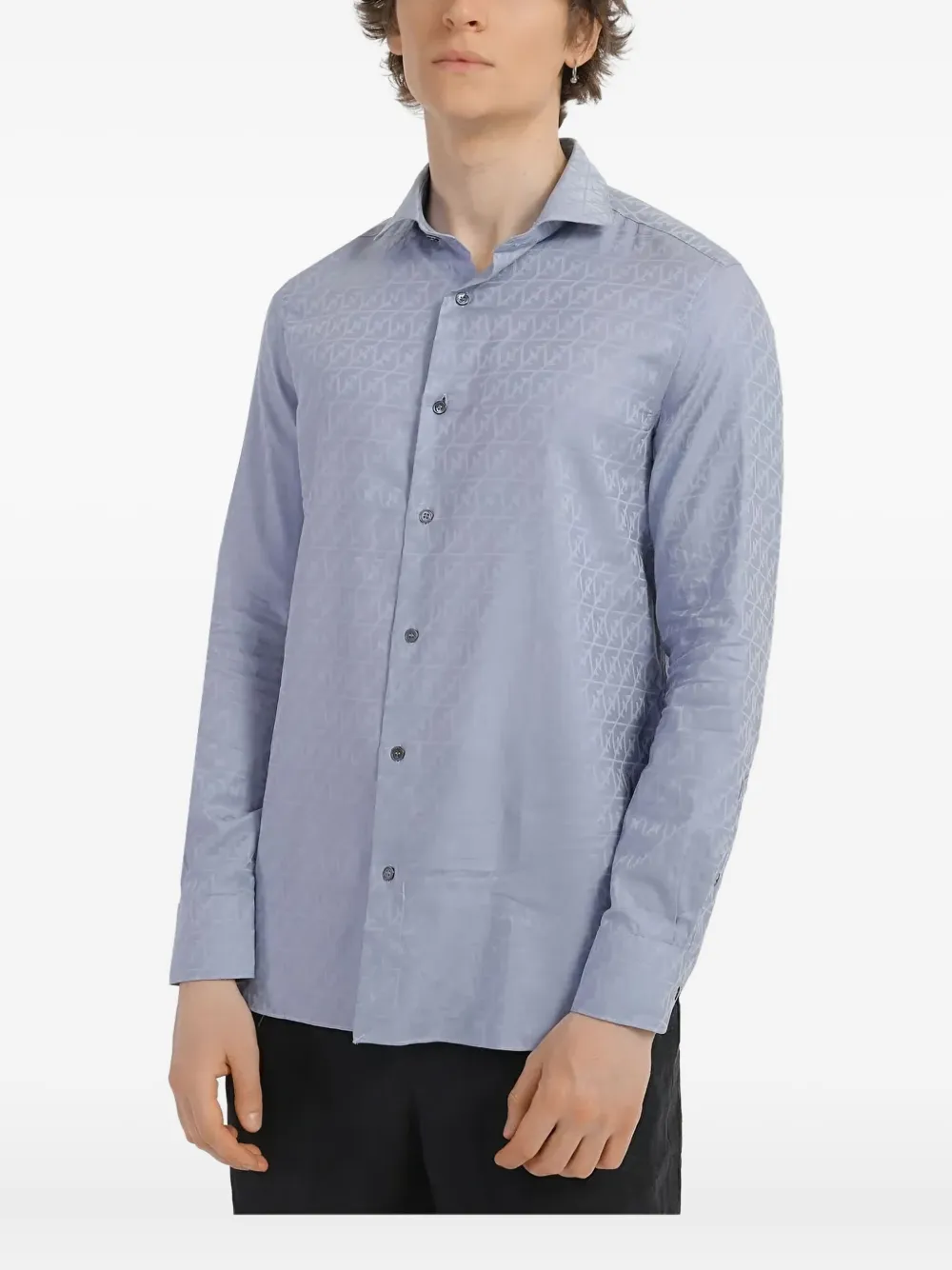 

Хлопковая рубашка EMPORIO ARMANI, синий