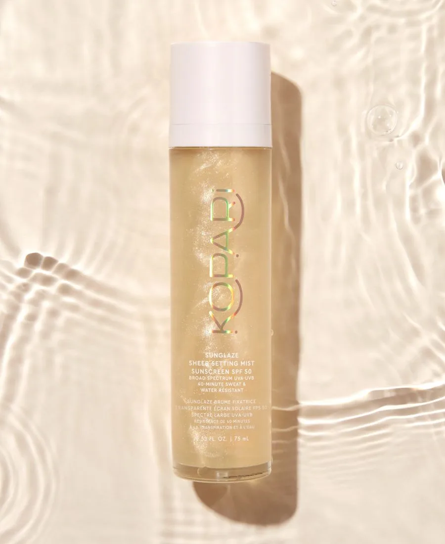 Kopari Beauty Успокаивающий спрей для фиксации макияжа Sunglaze Sheer Setting Mist с солнцезащитным фактором SPF 50 — фото 4
