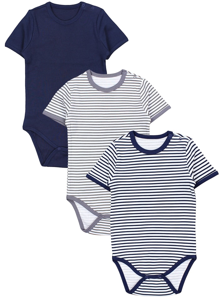 

TupTam Комплект из 3 детских боди унисекс с коротким рукавом, темно-синего цвета