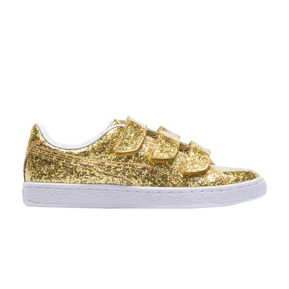 

Кроссовки Wmns Basket Strap Glitter Puma, золото, Золотой, Кроссовки Wmns Basket Strap Glitter Puma, золото