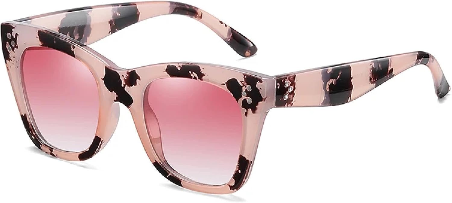 

Солнцезащитные очки с защитой от УФ-излучения UV400 для женщин и мужчин | Декоративные заклепки "кошачий глаз", градиентный оттенок | для занятий спортом на открытом воздухе DSVIGF, Pink Amber Pink