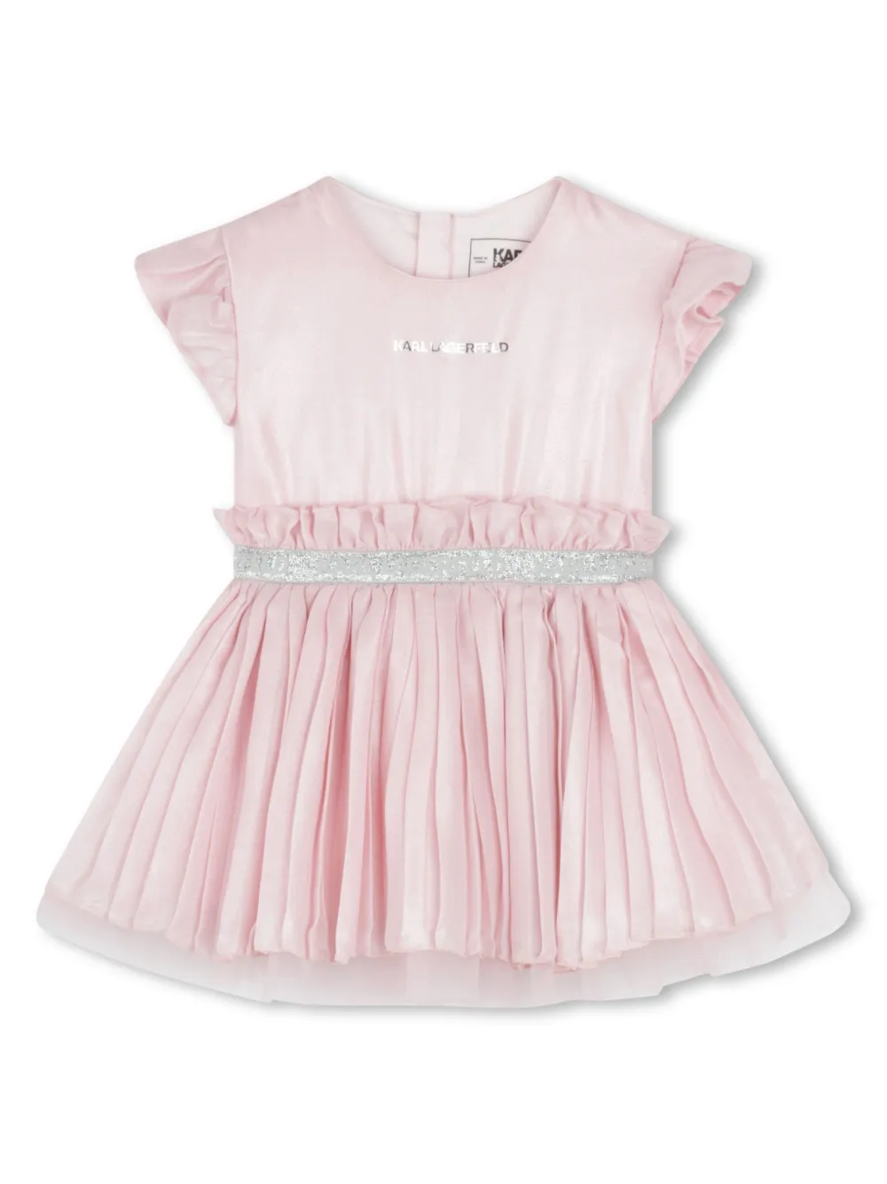 

Платье из тюля с эффектом металлик KARL LAGERFELD KIDS, розовый