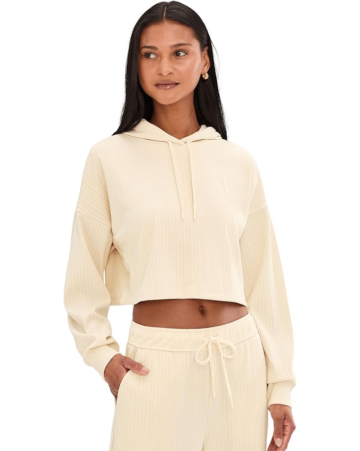 

Женский укороченный худи Beyond Yoga Breathe Easy Ribbed, Ivory