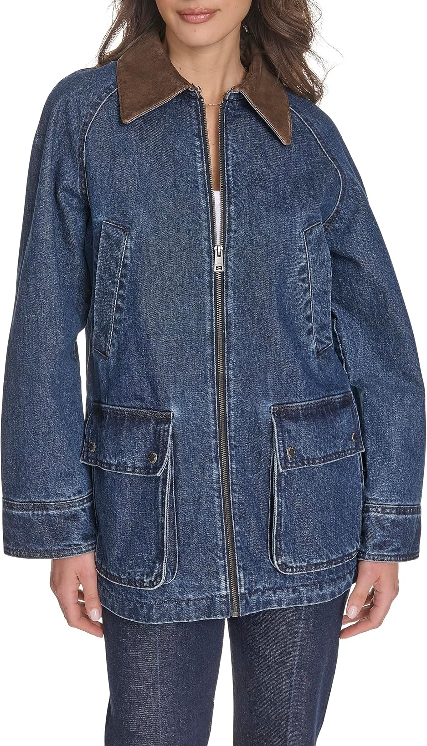 

Levi's Женская хлопковая амбарная куртка, Dark Wash Denim