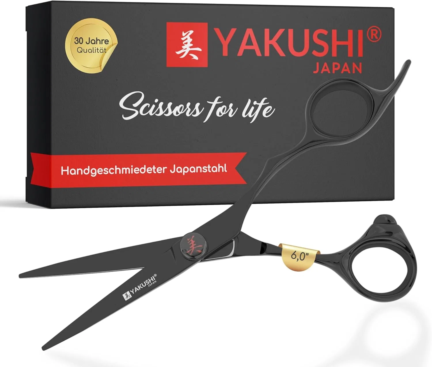 Ножницы парикмахерские «Chameo Black V2» 6.0 дюймов от YAKUSHI Yakushi