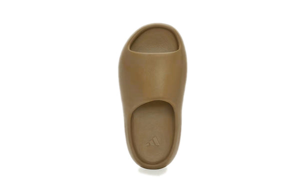 Тапочки yeezy slide kids 'ochre' Adidas, коричневый — фото 4