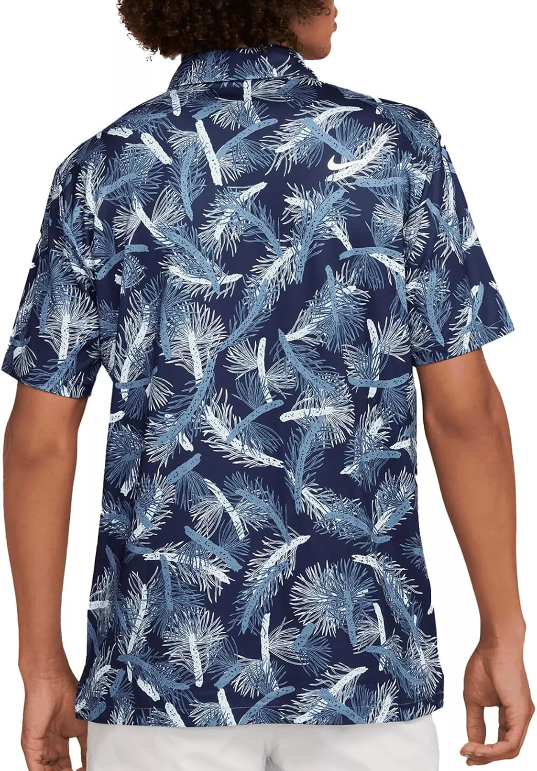 Футболка-поло для гольфа Nike Tour Dri-FIT Pine Print Stretch Classic Fit, Aegean Storm/White — фото 2