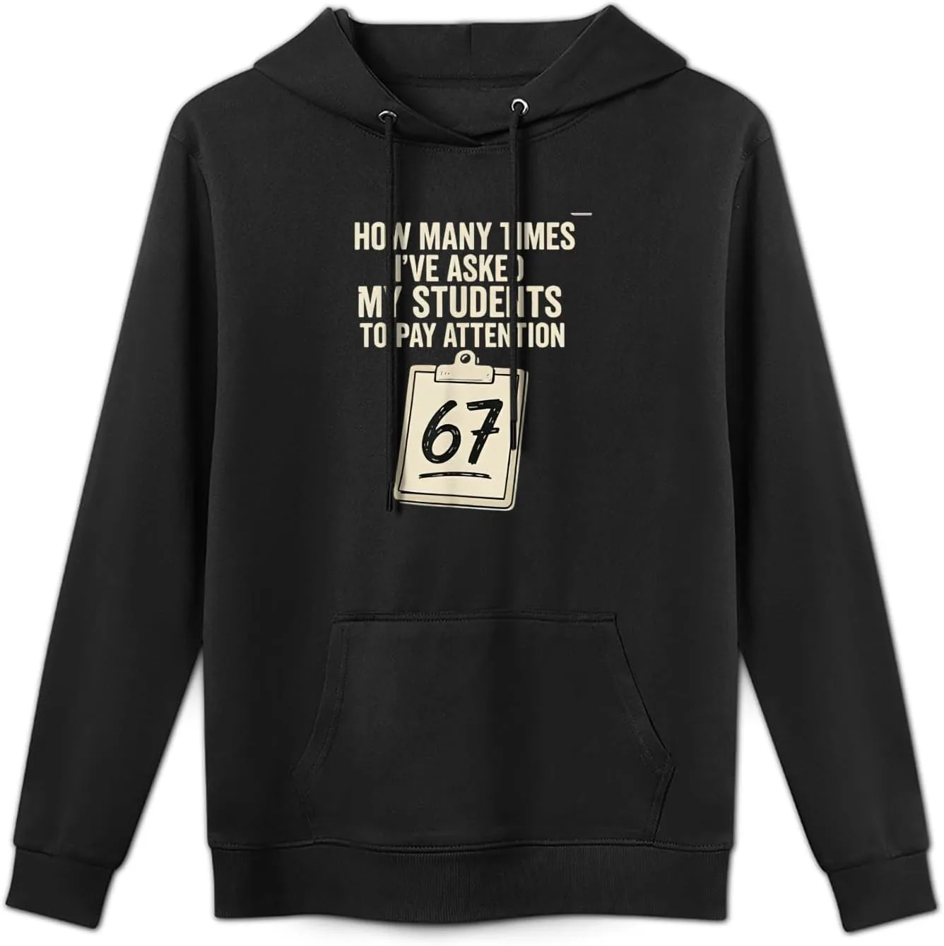 Худи How Many Times I've Asked My Students To Pay Attention 67, мягкая классическая толстовка с карманом — фото 2