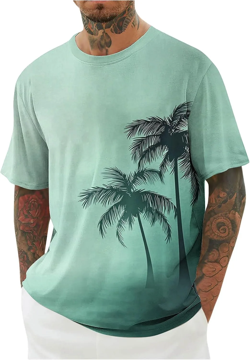 

Мужская футболка с коротким рукавом Hawaiian Gradient Graphic Sdeycui