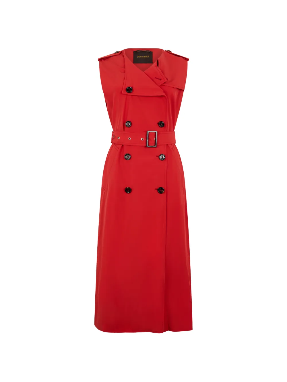 

Пальто на пуговицах с поясом Moorer, красный