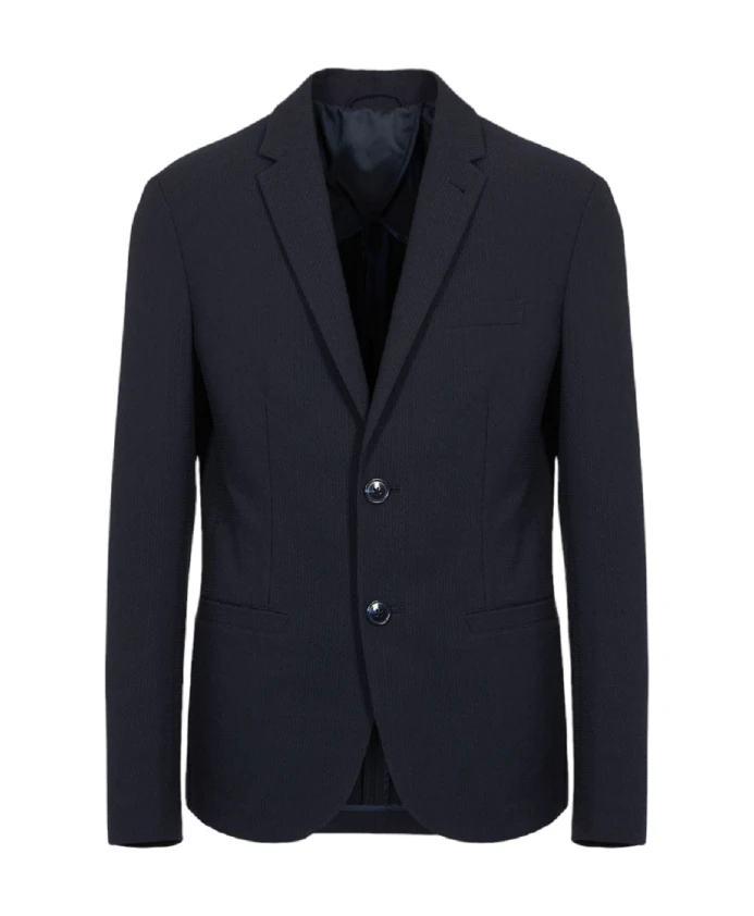 

Однобортный жакет из фактурной ткани Armani Exchange, синий