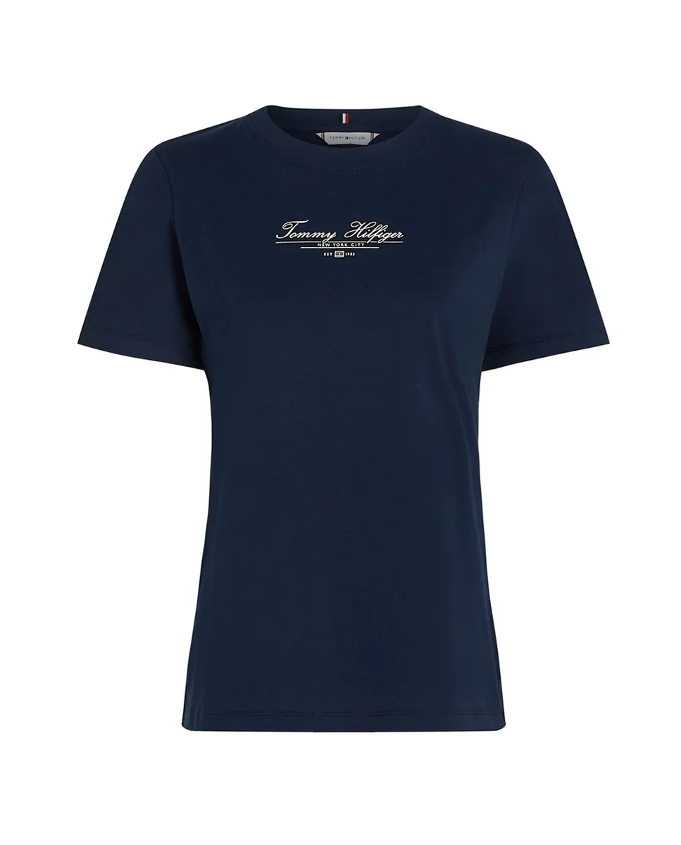 

Женская футболка с короткими рукавами и круглым вырезом Tommy Hilfiger Curve, тёмно-синий