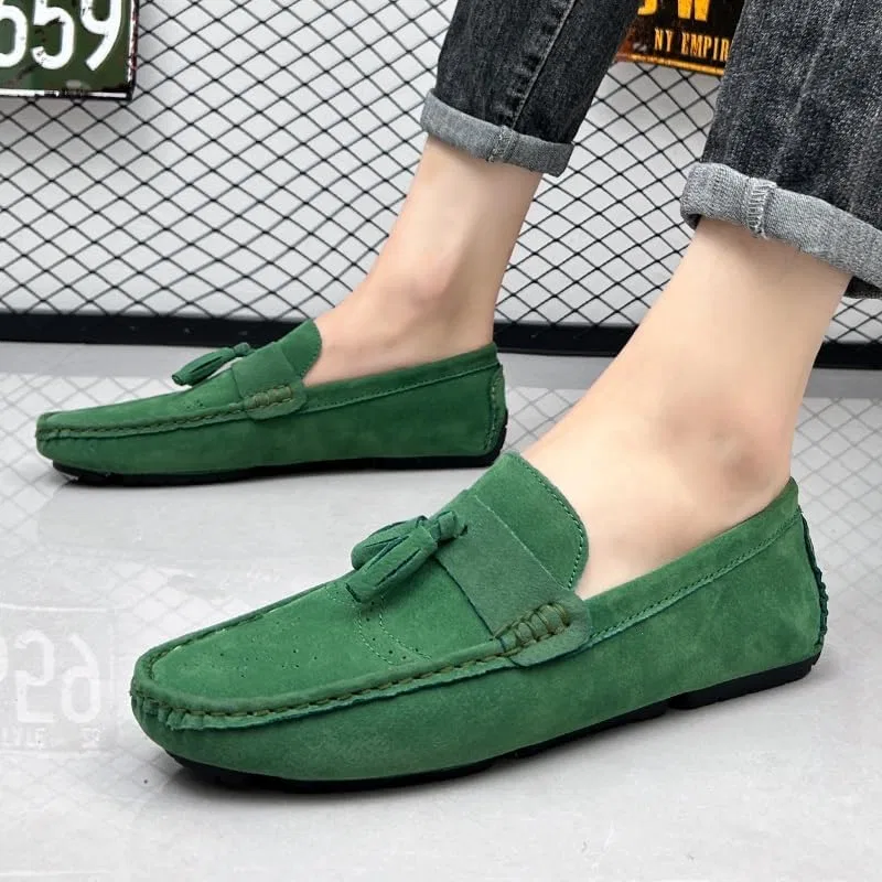 Лоферы мужские, замшевые, Loafers, Green PUGHGAETZF — фото 2