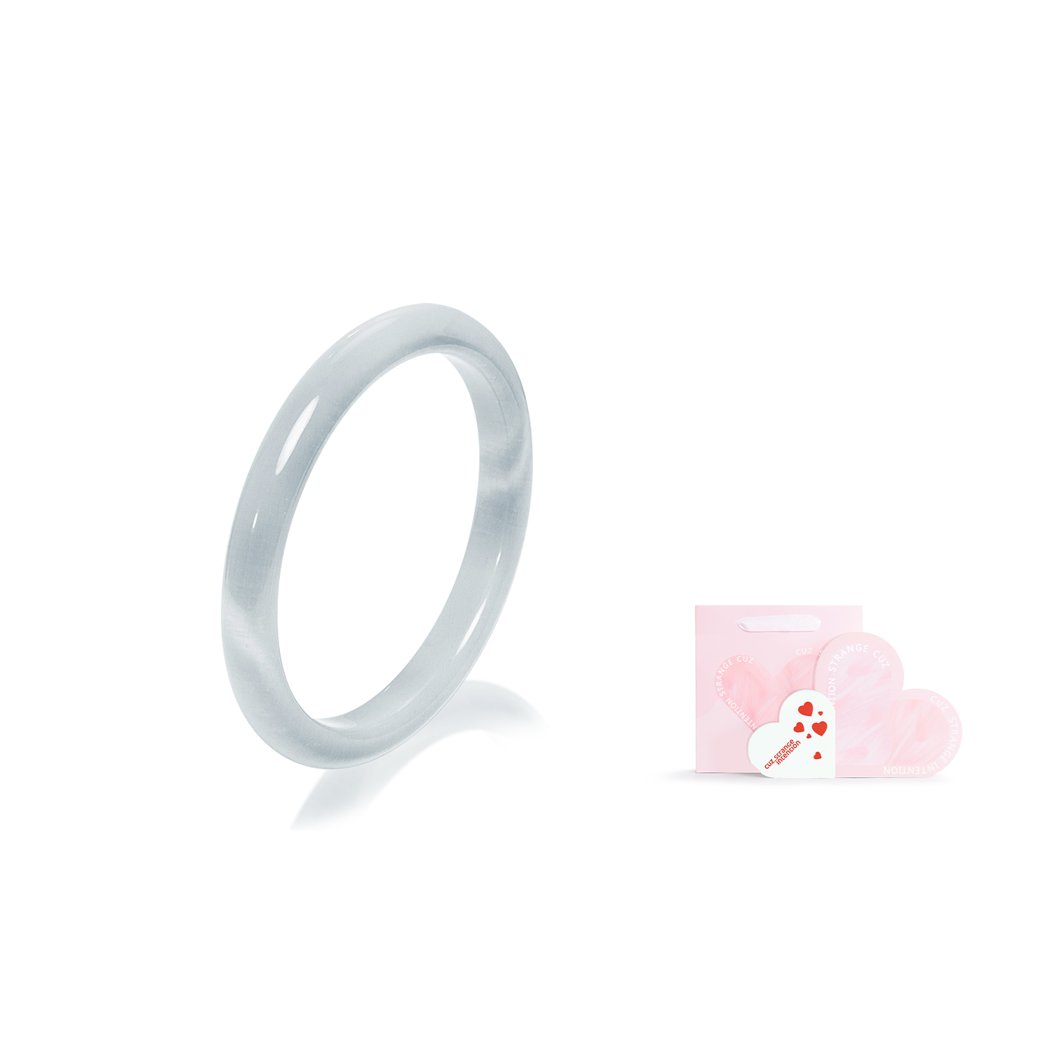 

Стеклянный браслет с кошачьим глазом для женщин Cuz Strange Intention, Smoke Ash + Love Gift Box - Scratch Card