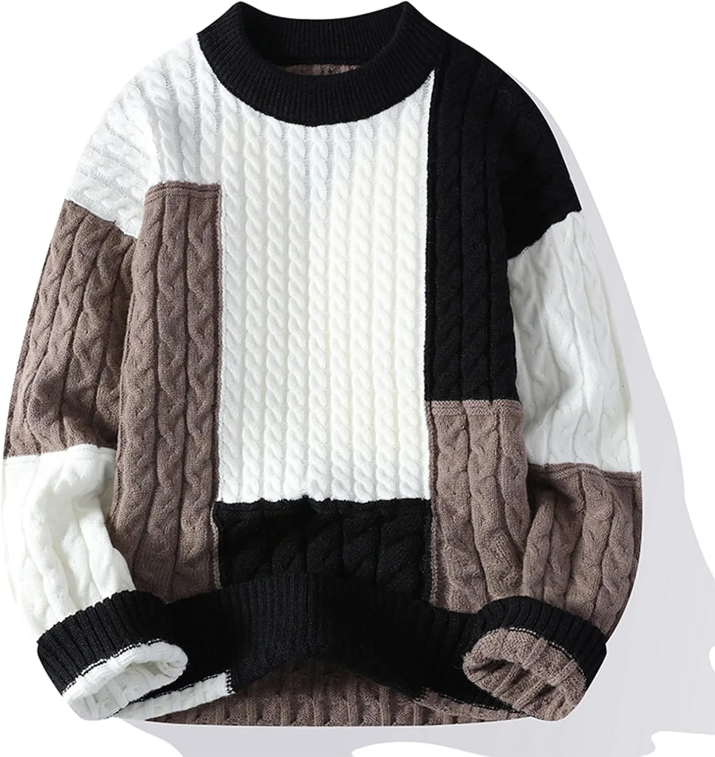 

Мужской свитер с патчем и крупной вязкой Uillui