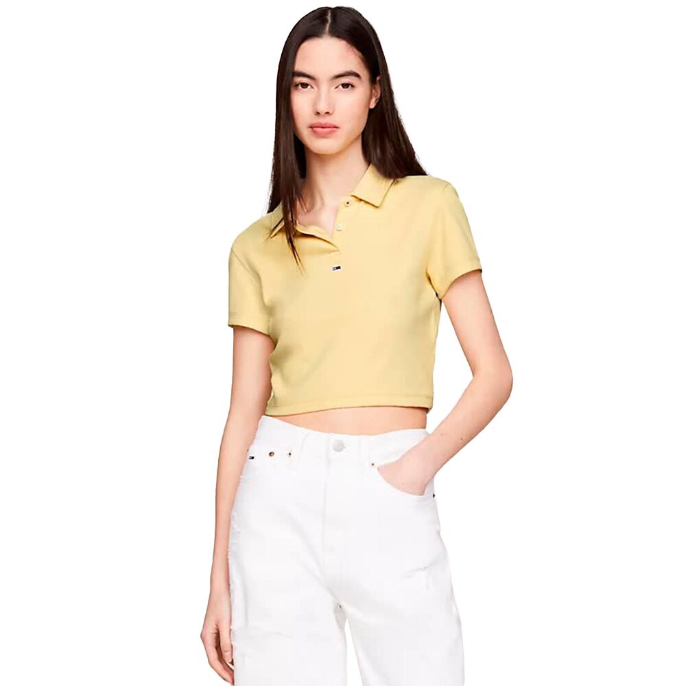 

Поло Tommy Jeans Crp Essential Rib, желтый