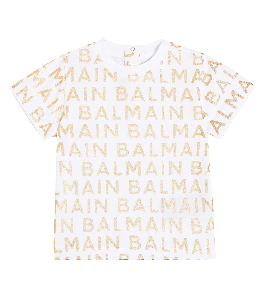 

Футболка из хлопкового джерси с логотипом baby Balmain Kids, белый