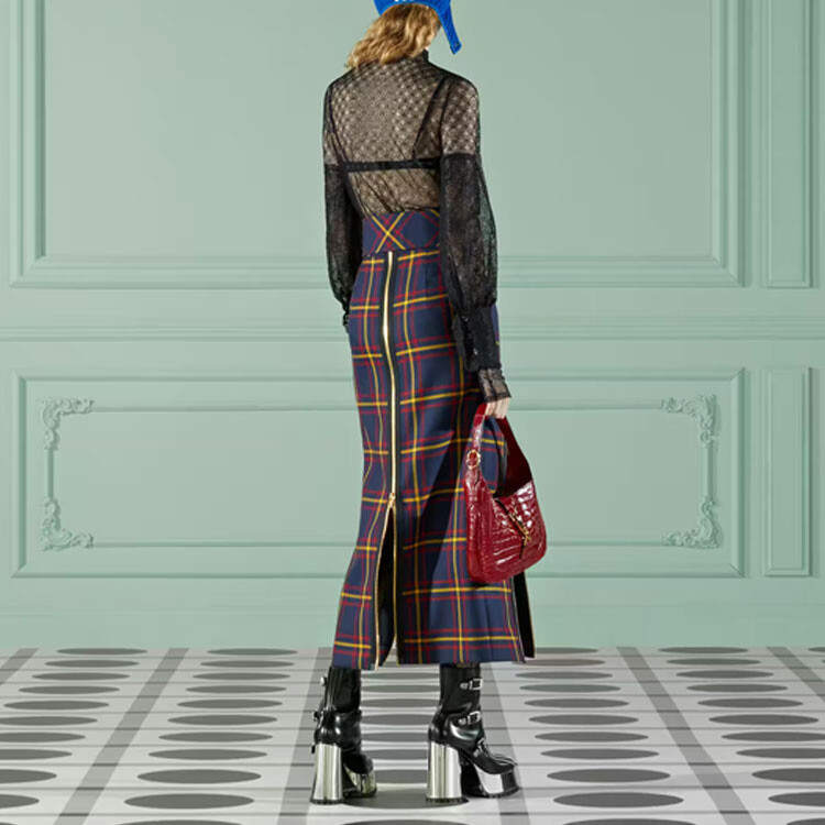 GUCCI Женская повседневная длинная юбка, цвет Blue — фото 3