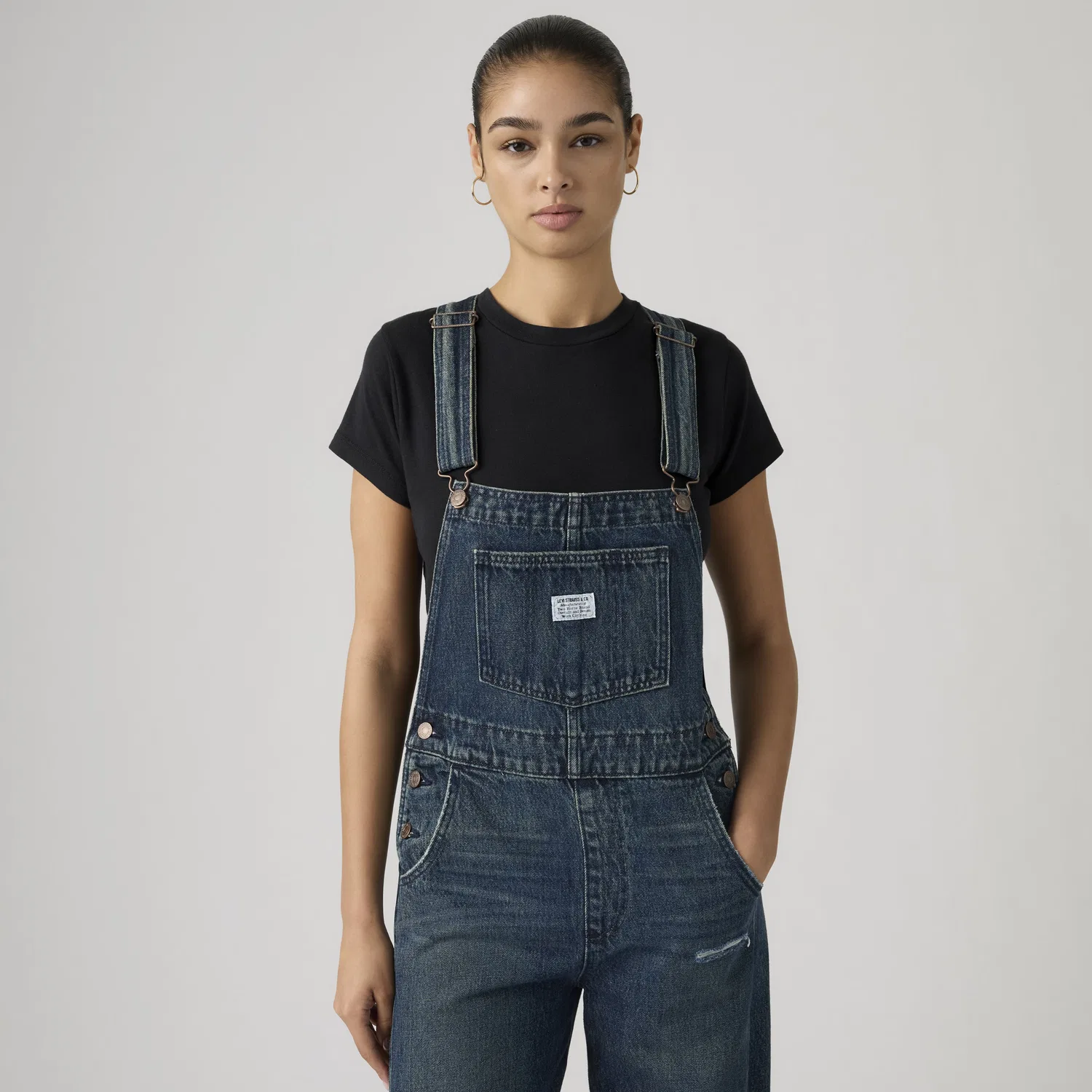 Винтажный джинсовый комбинезон Levi's, Dark Wash — фото 2