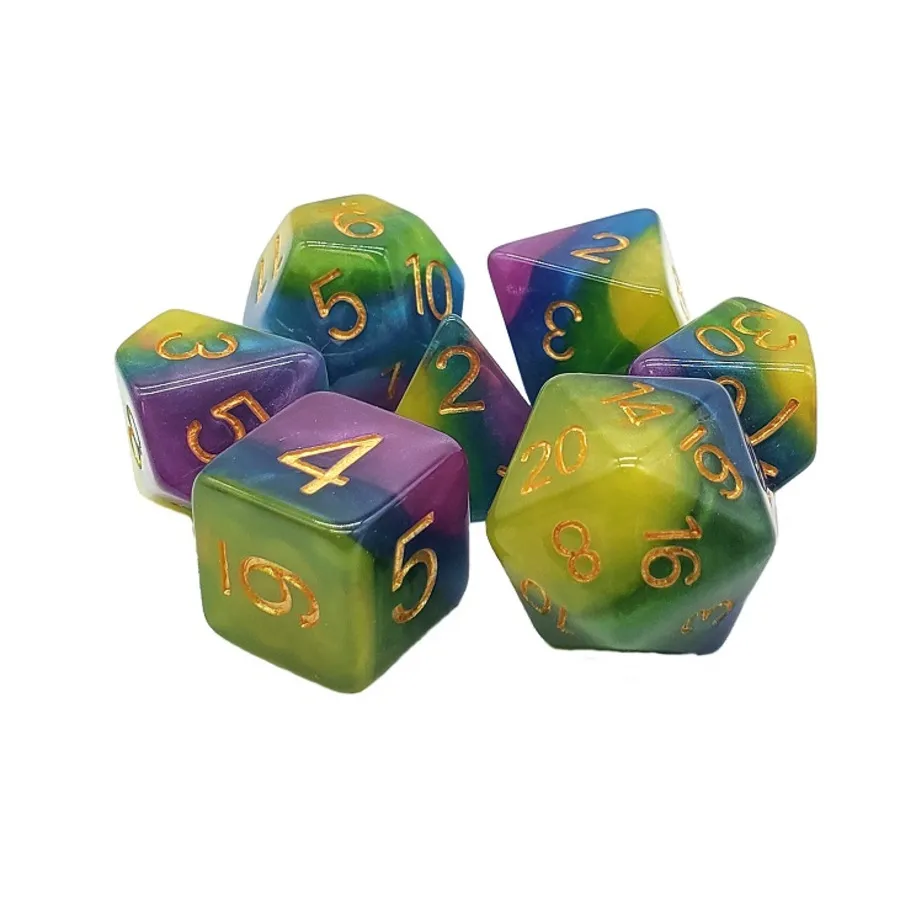 

Поли-набор «Королевская свадьба» с золотом (7), Acrylic-Resin Dice - Gradient